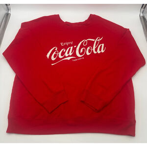 VINTAGE Coca-Cola Red & White Logo Sweatshirt Plus Size XXL
